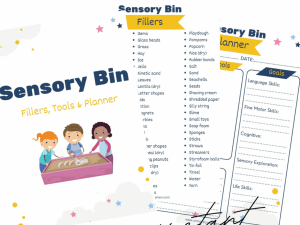 Sensory Bin Planner (With Tool and Fillers List!)