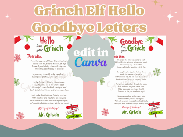 EDITABLE Arrival Letter from Grinch Elf on the Shelf